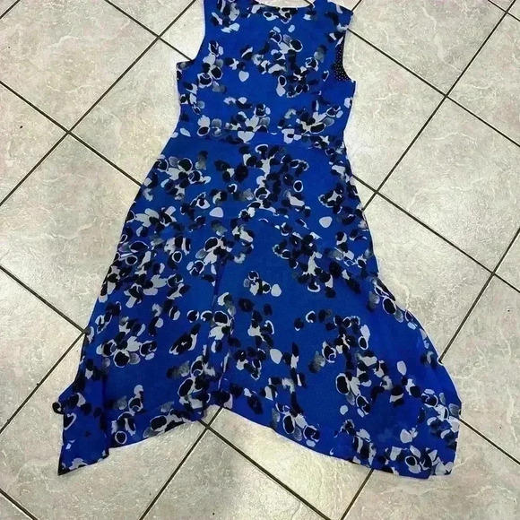 Cabi Blue and Black Print Sleeveless Dress Size Small - Picture 2 of 5